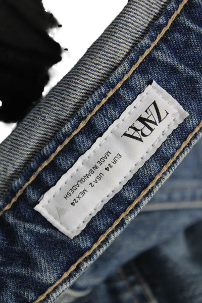 Zara Women High Rise Blue Denim Jeans Size 2