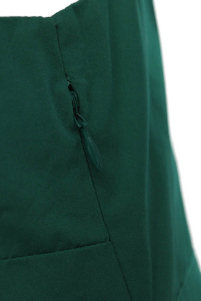 J Crew Womens Fit & Flare Dress Green V Neck Sleeveless Petite Size 6