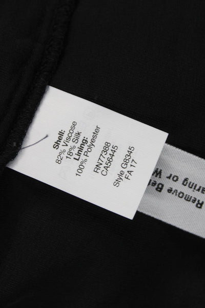Madewell Women Shift Dress Black 3/4 Sleeve Round Neck Button Size XS
