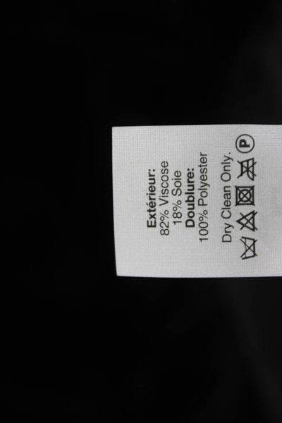 Madewell Women Shift Dress Black 3/4 Sleeve Round Neck Button Size XS