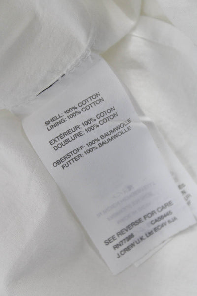 Point Sur Womens White Sundress Square Neck Sleeveless Cotton Petite Size 6