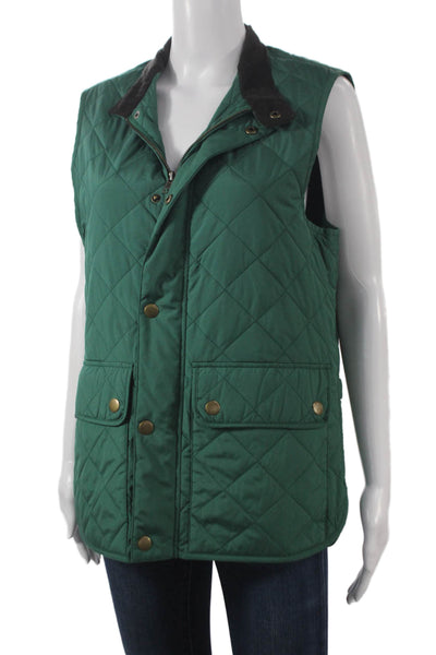 J. Mclaughlin Womens Green Zipper Jacket Polyester Size M