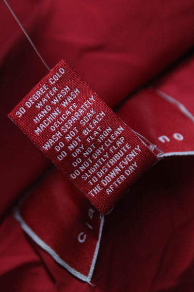Ciao Milano Women Red Puffer Jacket Collared Long Sleeve Size S