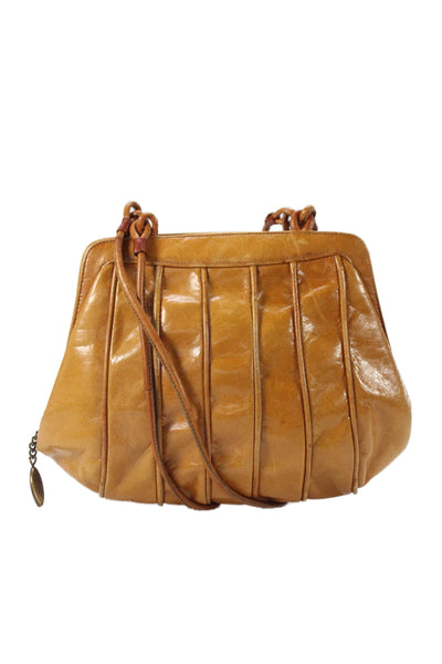 Maud Frizon Womens Leather Small Crossbody Bag Handbag Brown