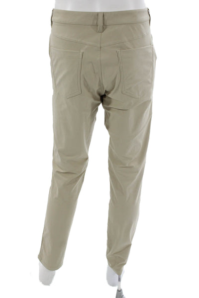 Lululemon Mens Beige Polyester Pants Zipper Fly Size 35