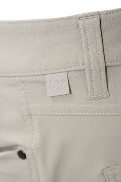 Lululemon Mens Beige Polyester Pants Zipper Fly Size 35