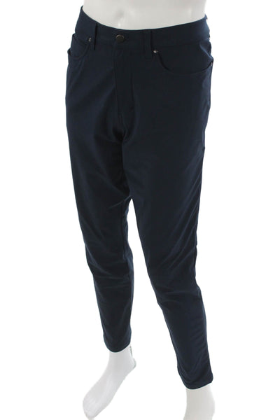 Lululemon Mens Blue Cotton Pants Zipper Fly Inseam 28 Size 35