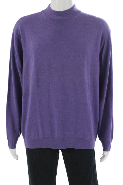 Raffi Cashmere Mens Purple Wool Crew Neck Long Sleeve Sweater Size 2XL