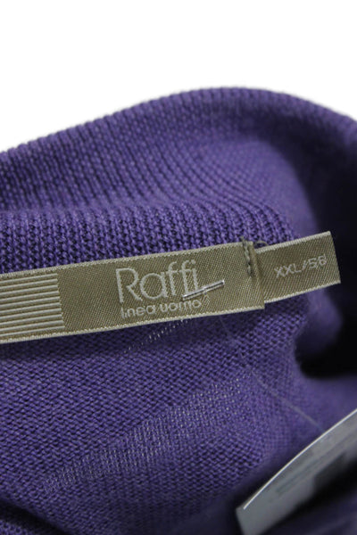 Raffi Cashmere Mens Purple Wool Crew Neck Long Sleeve Sweater Size 2XL