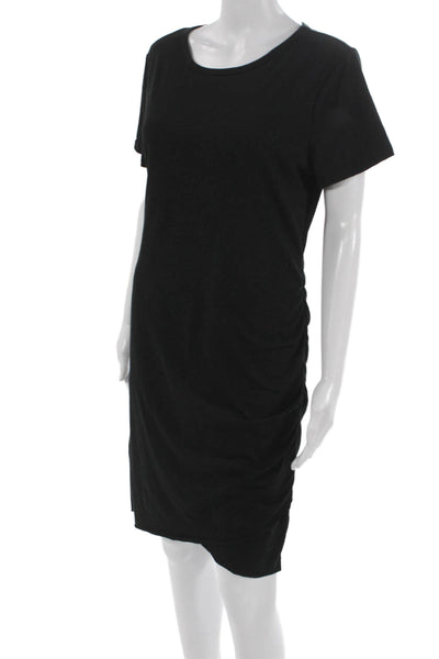 BTFBM Womens Black T-Shirt Dress Short Sleeve Round Neck Size L