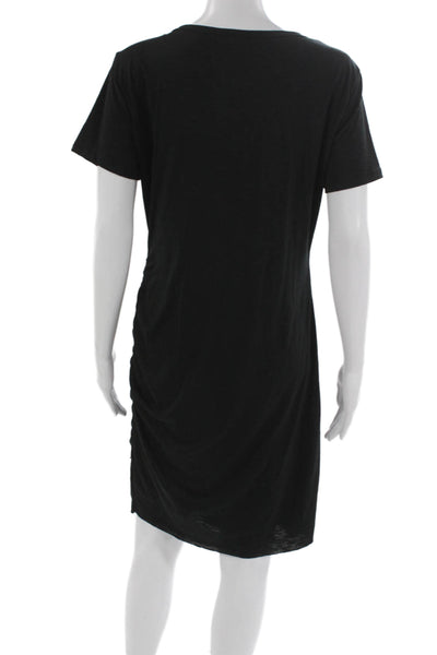 BTFBM Womens Black T-Shirt Dress Short Sleeve Round Neck Size L