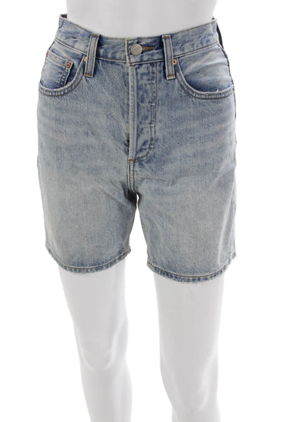 Denim Forum Women Bermuda Shorts Blue 100% Organic Cotton Size 23