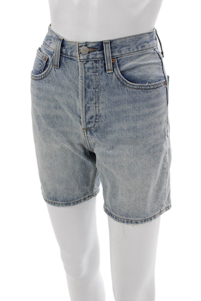 Denim Forum Women Bermuda Shorts Blue 100% Organic Cotton Size 23