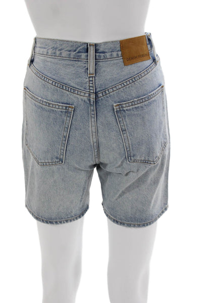Denim Forum Women Bermuda Shorts Blue 100% Organic Cotton Size 23