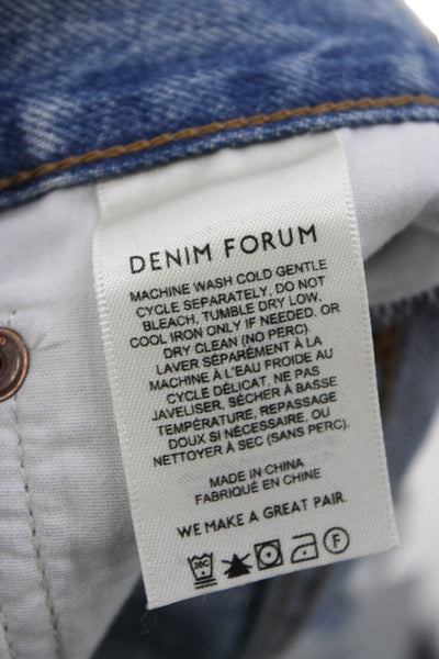 Denim Forum Women Bermuda Shorts Blue 100% Organic Cotton Size 23