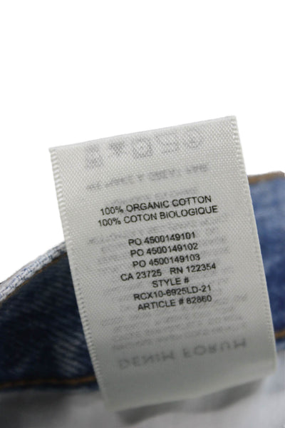 Denim Forum Women Bermuda Shorts Blue 100% Organic Cotton Size 23
