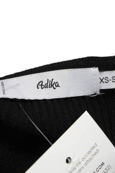 Adika Womens Cardigan Sweater Black V-Neck Knit Long Sleeve Size XS