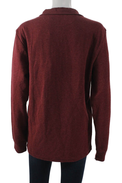 Vineyard Vines Mens Red Collared Long Sleeve Pullover Size S