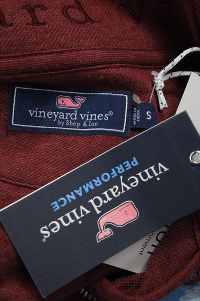 Vineyard Vines Mens Red Collared Long Sleeve Pullover Size S