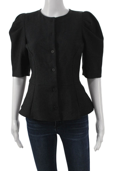 Zara Womens Black Short Sleeve Round Neck Basic Blouse Polyester Size XS