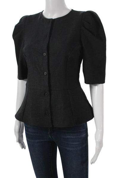 Zara Womens Black Short Sleeve Round Neck Basic Blouse Polyester Size XS