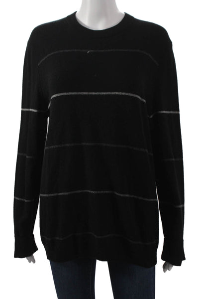 Autumn Cashmere Women Merino Wool Striped Crewneck Sweater Size M