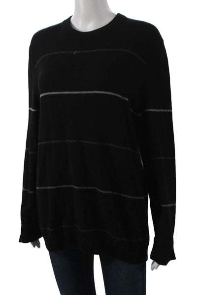 Autumn Cashmere Women Merino Wool Striped Crewneck Sweater Size M