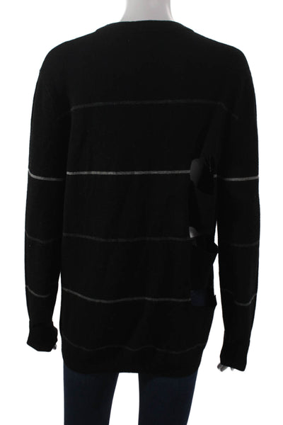 Autumn Cashmere Women Merino Wool Striped Crewneck Sweater Size M