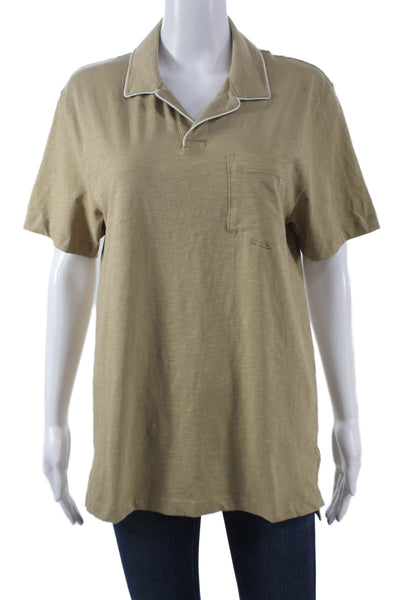 Todd Snyder Mens Beige Cotton Short Sleeve Polo Shirt Size M