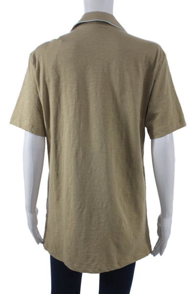 Todd Snyder Mens Beige Cotton Short Sleeve Polo Shirt Size M