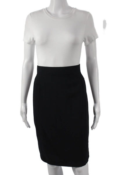Escada Margaretha Ley Womens Straight Pencil Skirt Black Wool Short Size 40