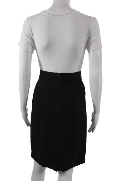 Escada Margaretha Ley Womens Straight Pencil Skirt Black Wool Short Size 40