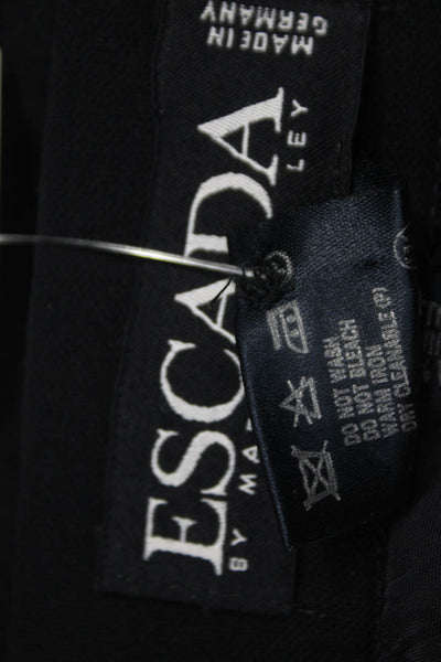 Escada Margaretha Ley Womens Straight Pencil Skirt Black Wool Short Size 40
