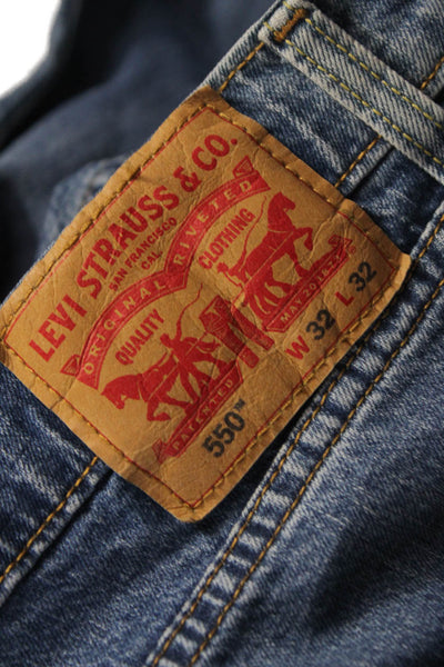 Levis Mens Tapered Blue Jeans Cotton Blend Mid Rise Size 32