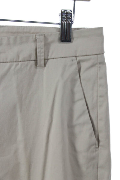 Cambio Womens Beige Cotton Blend Chino Pants Button Closure Size S