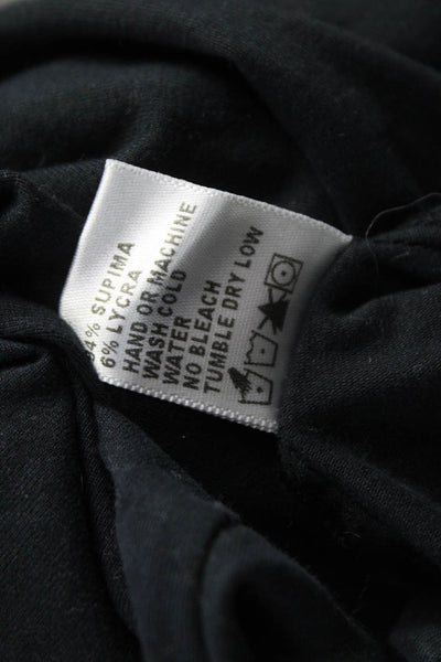 Standard James Perse Womens Black Basic Mock Neck Long Sleeve T-Shirt Size 2