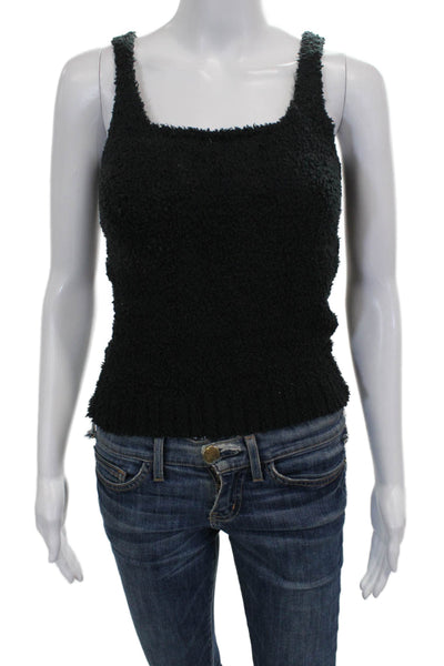 Skims Women Basic Tank Black Square Neck Sleeveless Polyester Pullover Size S