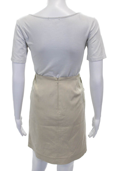 Worth New York Women Straight Pencil Mini Skirt Beige Size 4