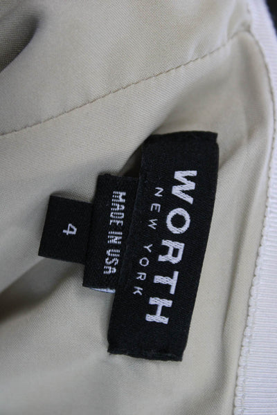 Worth New York Women Straight Pencil Mini Skirt Beige Size 4