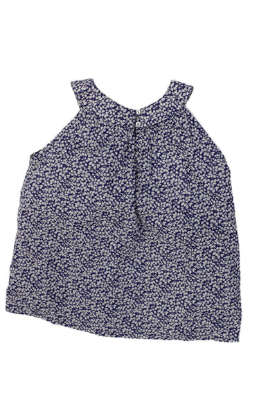 Oscar de la Renta Girls Cotton Floral Sleeveless Blouse Top Purple Size 10Y