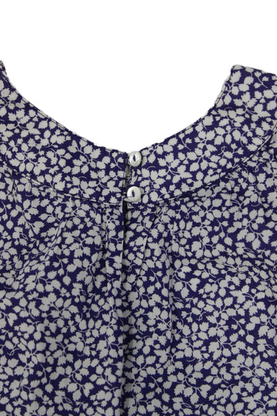 Oscar de la Renta Girls Cotton Floral Sleeveless Blouse Top Purple Size 10Y