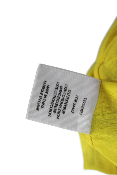Derek Lam 10 Crosby Womens Mini Floral Cotton Skirt Yellow Knee Length Size 4