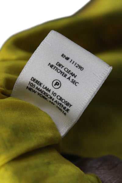 Derek Lam 10 Crosby Womens Mini Floral Cotton Skirt Yellow Knee Length Size 4