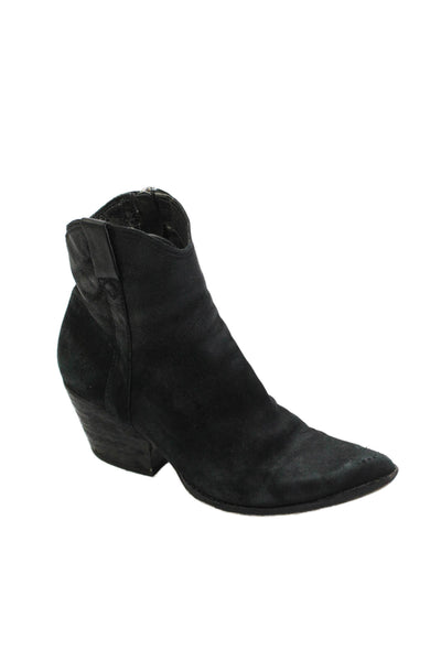 Dolce Vita Womens Leather Pointed Toe Cowboy Ankle Boots Black Size 8.5