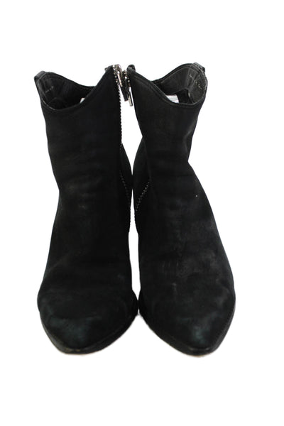 Dolce Vita Womens Leather Pointed Toe Cowboy Ankle Boots Black Size 8.5