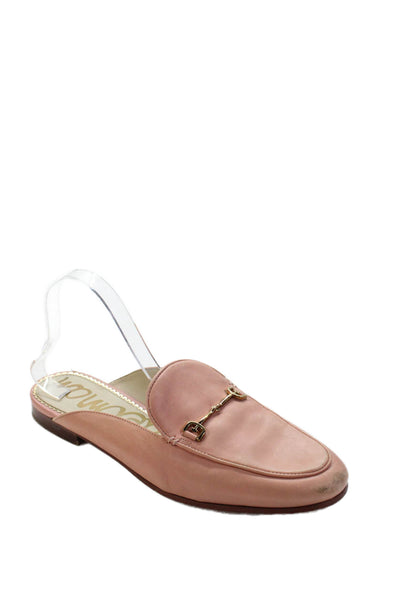 Sam Edelman Womens Leather Slide On Linnie Mule Flats Pink Size 9.5 Medium