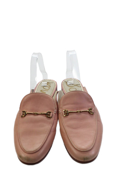 Sam Edelman Womens Leather Slide On Linnie Mule Flats Pink Size 9.5 Medium