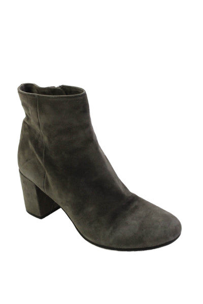 Vince Womens Suede Zip Up Ankle Boots Grey Size 9 Medium