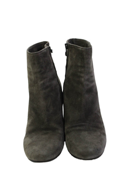 Vince Womens Suede Zip Up Ankle Boots Grey Size 9 Medium