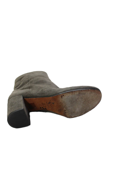 Vince Womens Suede Zip Up Ankle Boots Grey Size 9 Medium
